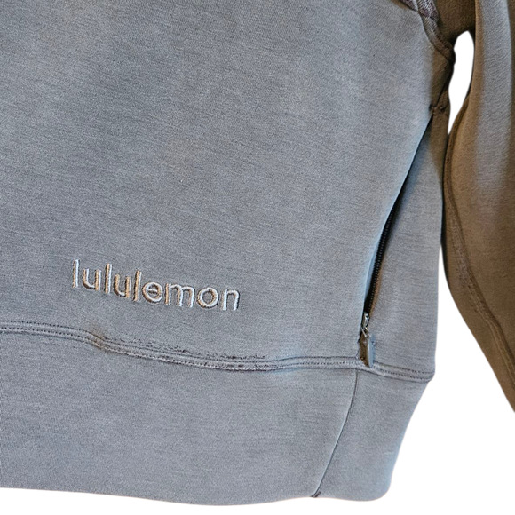 Lululemon Get Centred Crop Hoodie Sweatshirt Grey Sage Women's 4 - Picture 3 of 8